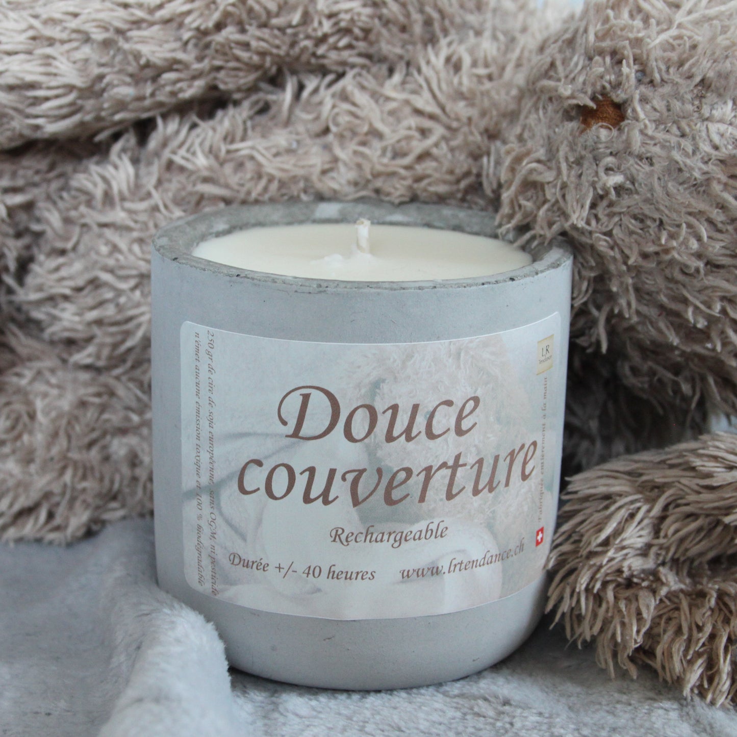Bougie parfumée béton Douce couverture