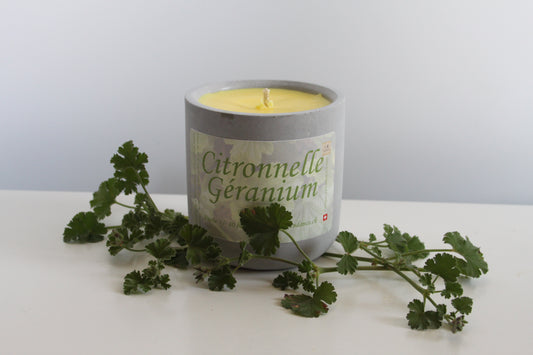 Bougie parfumée béton Citronnelle-Géranium