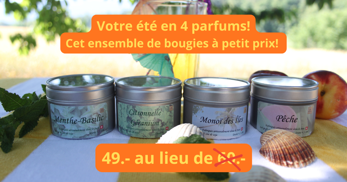 Pack Été – 4 Bougies Alu Artisanales (Édition Limitée)
